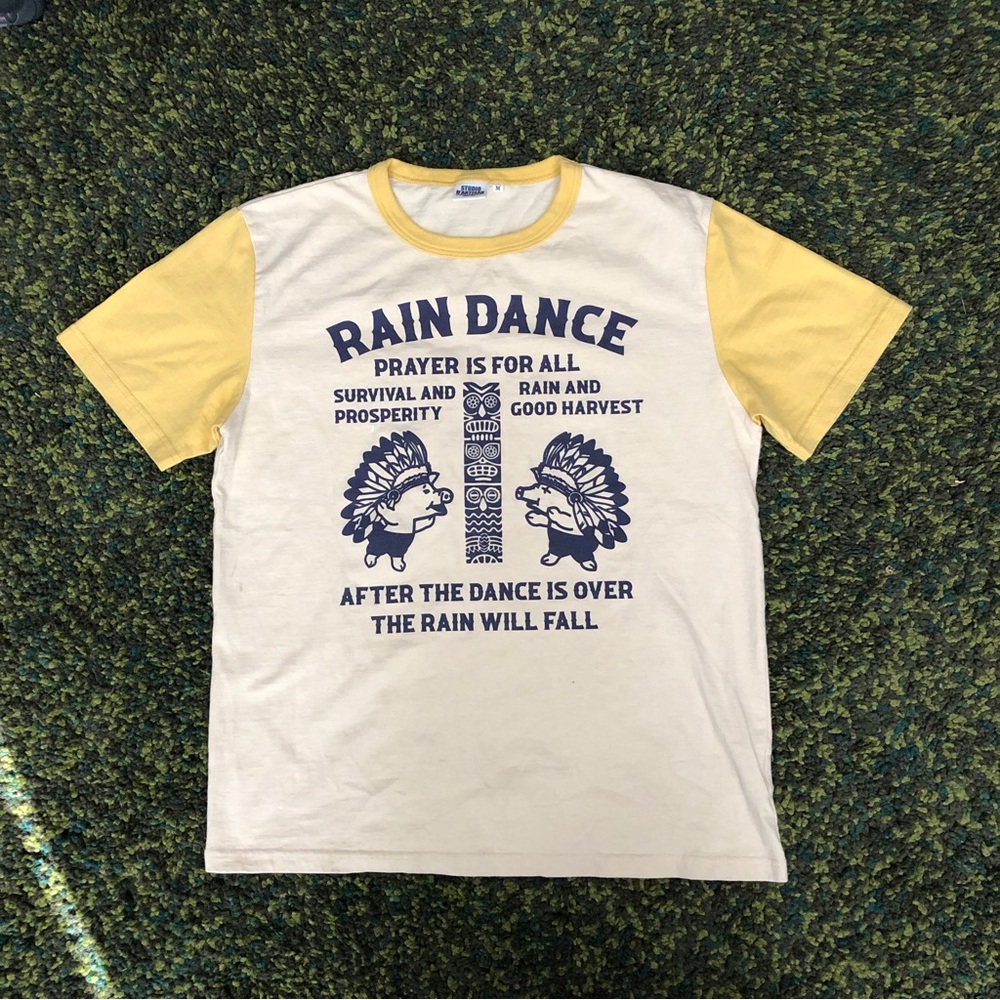 Rain Dance Short Sleeve Tee - Yellow/White